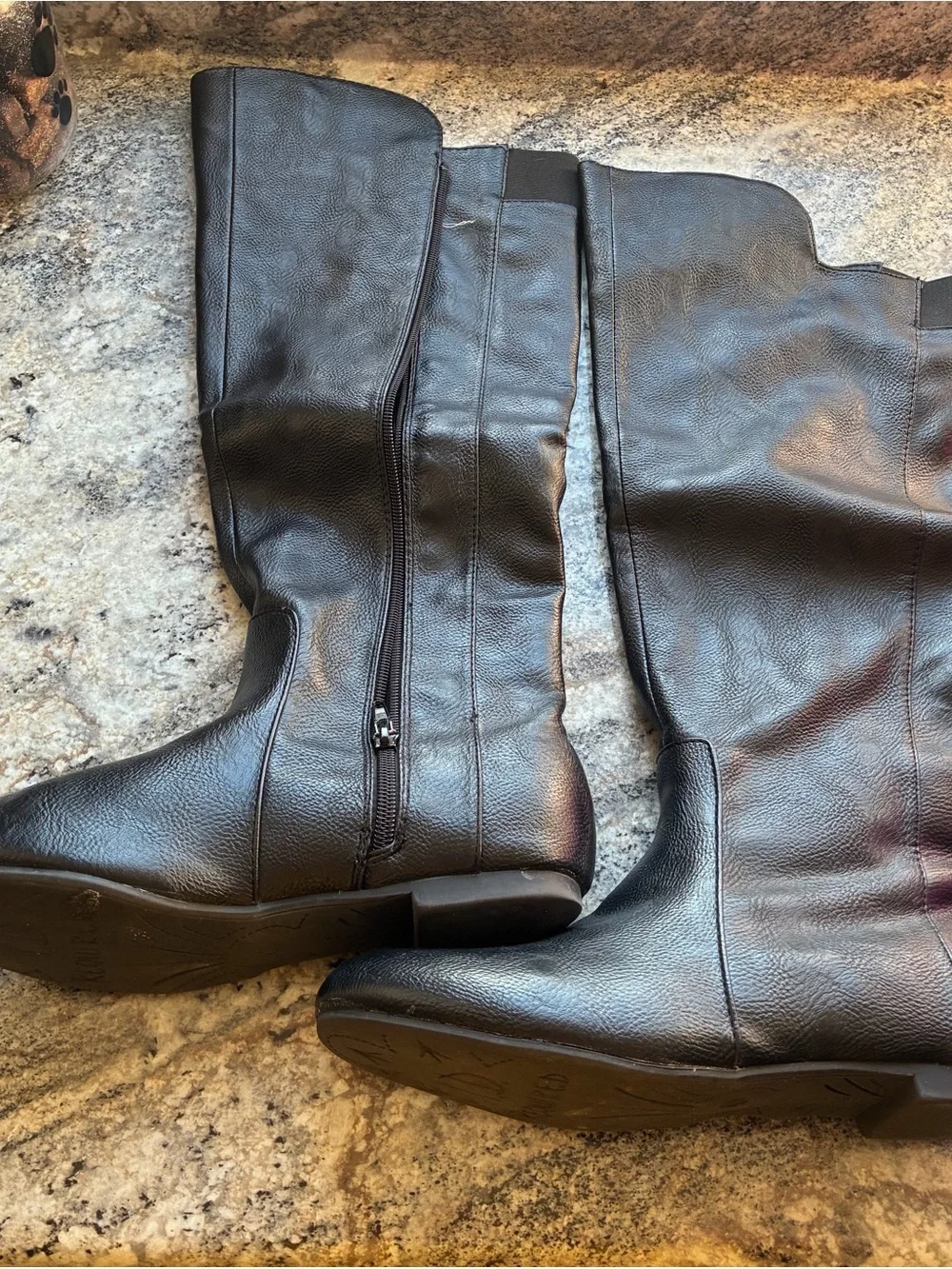Tall Zip-Front Black Boots for Women